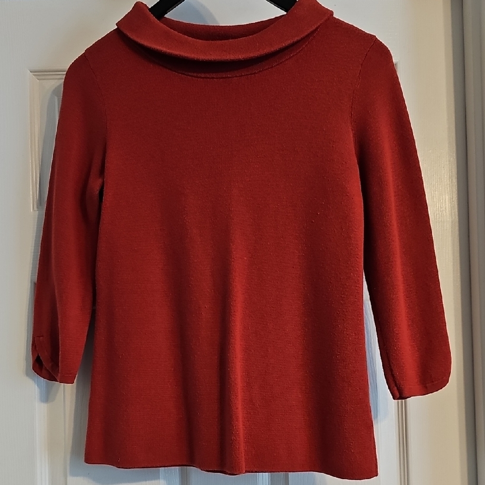 Talbots Rich Red Cowl Neck Sweater